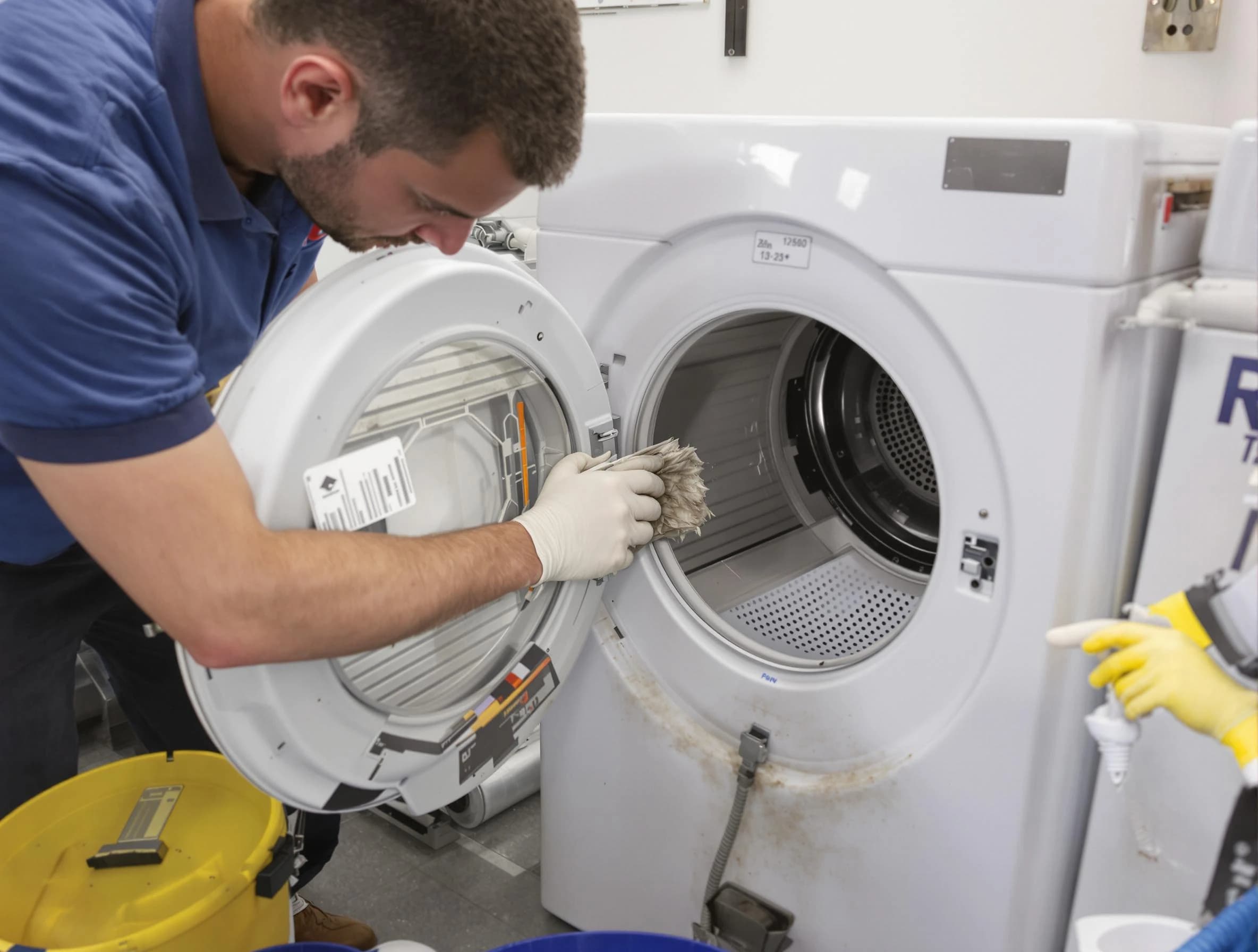 Riverside Dryer Vent Cleaning specialist performing detailed lint trap cleaning service in Riverside