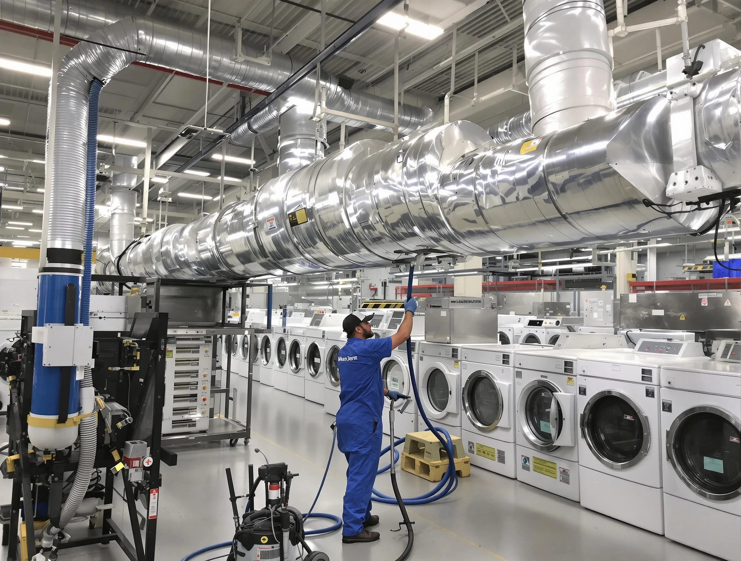 Riverside Dryer Vent Cleaning team performing heavy-duty industrial dryer vent cleaning in Riverside