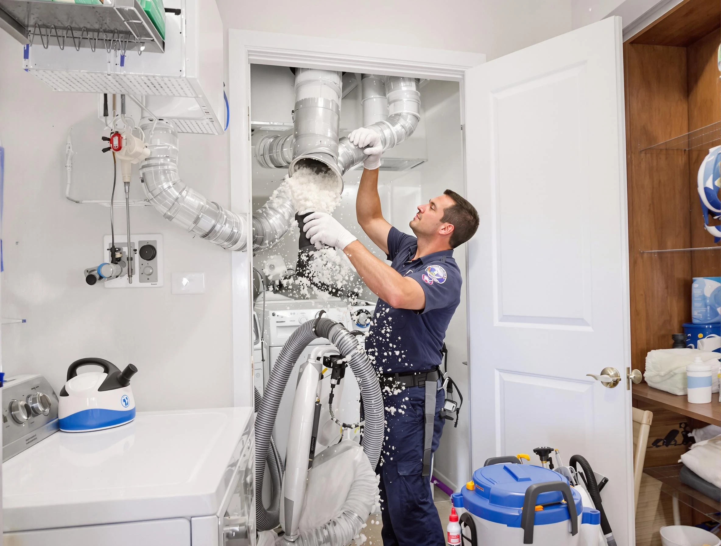 Riverside Dryer Vent Cleaning technician delivering thorough residential dryer vent cleaning service in Riverside